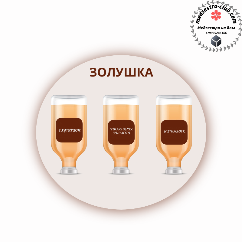 Постановка капельницы золушка с глутатион на дому
